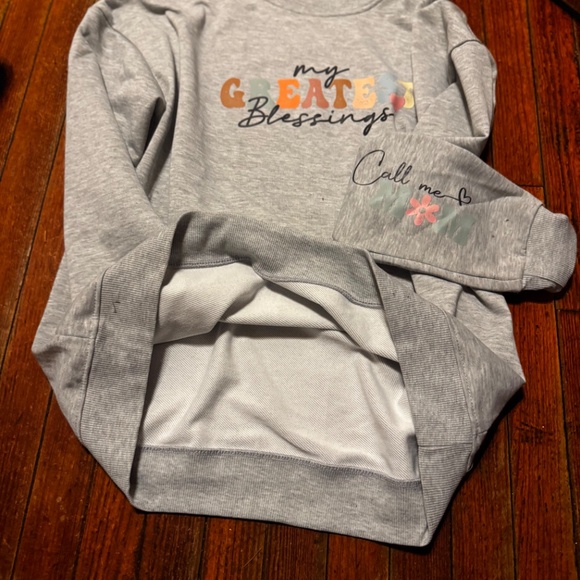 Graphic Print light Pullover Sweatshirt Mom style - Picture 5 of 7